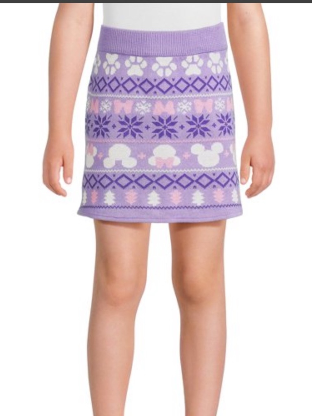 Girls Disney Purple mini Pattern Knit Skirt